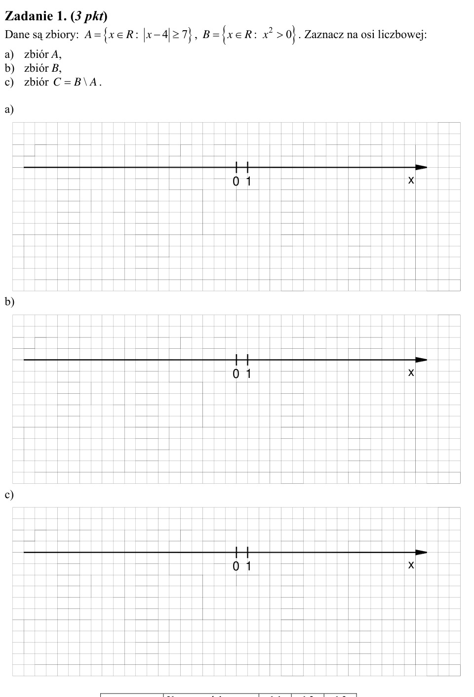Zadanie 1: Zbiory na osi liczbowej - matura matematyka 2006
