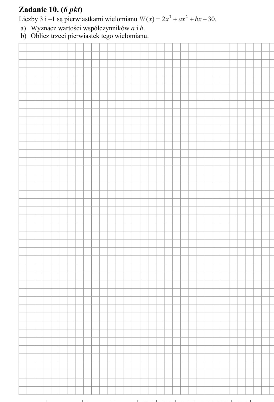 Zadanie 10: Współczynniki i pierwiastek wielomianu - matura matematyka 2006