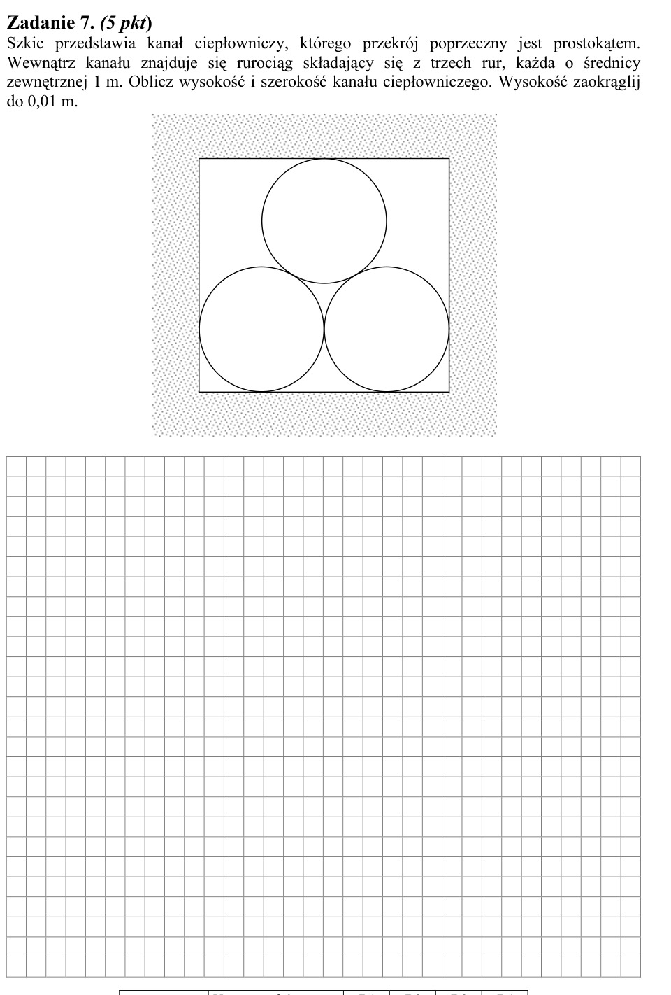 Zadanie 7: Wymiary kanału ciepłowniczego - matura matematyka 2006