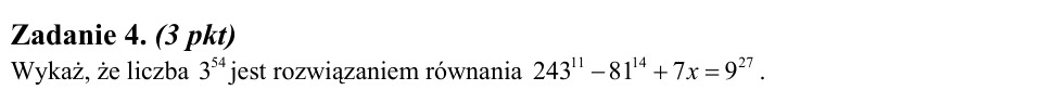 Zadanie 4: Rozwiązanie równania wykładniczego - matura matematyka 2009