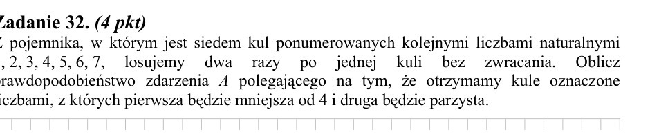 Zadanie 32: Prawdopodobieństwo losowania kul - matura matematyka 2010