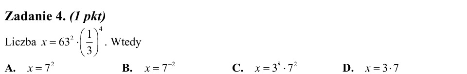 Zadanie 4: Zapis liczby jako potęga - matura matematyka 2010