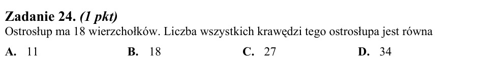 Zadanie 24: Liczba krawędzi ostrosłupa - matura matematyka 2010