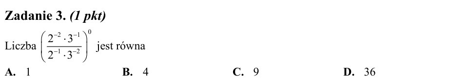 Zadanie 3: Wartość wyrażenia z potęg - matura matematyka 2010