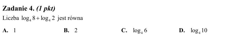 Zadanie 4: Suma dwóch logarytmów - matura matematyka 2010