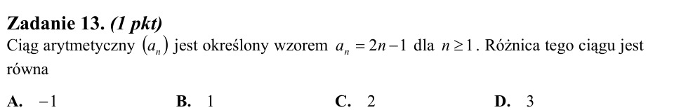 Zadanie 13: Różnica ciągu arytmetycznego - matura matematyka 2011
