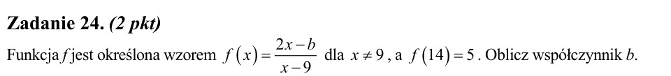 Zadanie 24: Współczynnik funkcji wymiernej - matura matematyka 2011