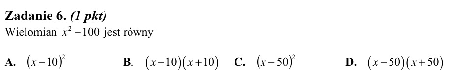 Zadanie 6: Rozkład wielomianu na czynniki - matura matematyka 2011