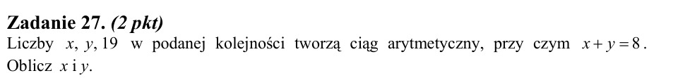 Zadanie 27: Wyrazy ciągu arytmetycznego - matura matematyka 2011