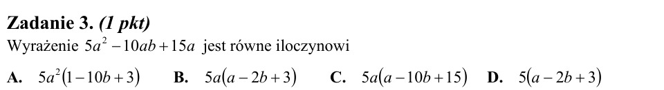Zadanie 3: Rozkład wyrażenia na czynniki - matura matematyka 2011