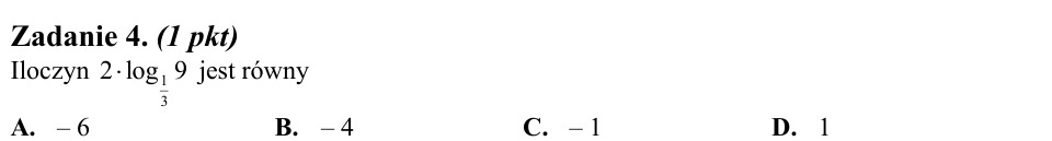 Zadanie 4: Iloczyn liczby i logarytmu - matura matematyka 2012