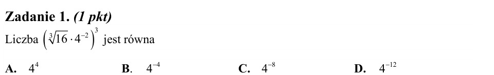 Zadanie 1: Potęga iloczynu pierwiastka - matura matematyka 2013