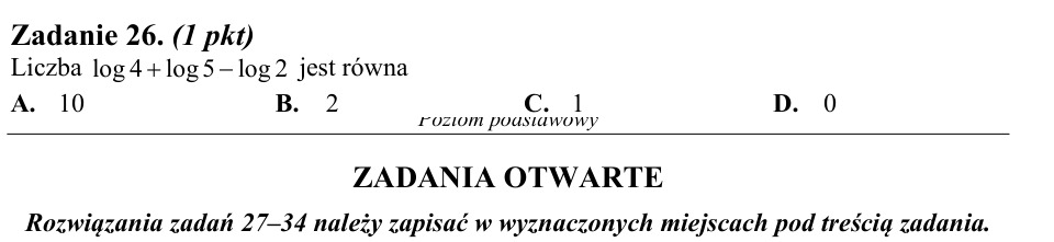 Zadanie 26: Suma logarytmów dziesiętnych - matura matematyka 2013