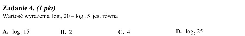 Zadanie 4: Różnica logarytmów o podstawie - matura matematyka 2013