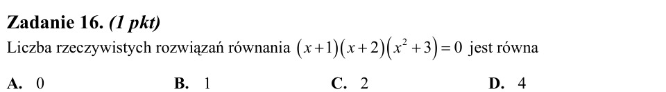 Zadanie 16: Liczba rozwiązań równania - matura matematyka 2013