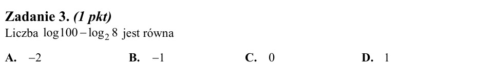 Zadanie 3: Różnica logarytmów - matura matematyka 2013