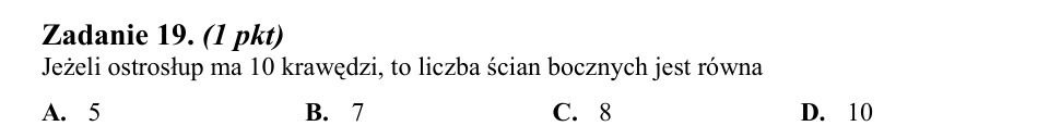 Zadanie 19: Ściany boczne ostrosłupa - matura matematyka 2014