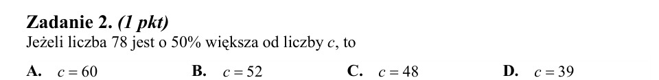 Zadanie 2: Liczba większa o połowę - matura matematyka 2014
