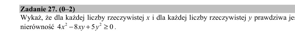 Zadanie 27: Nierówność dla dwóch zmiennych - matura matematyka 2015