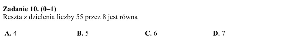 Zadanie 10: Reszta z dzielenia liczby - matura matematyka 2015
