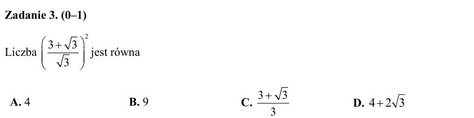 Zadanie 3: Kwadrat sumy pierwiastków - matura matematyka 2015