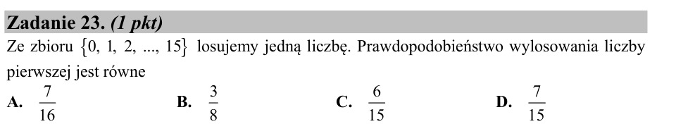 Zadanie 23: Prawdopodobieństwo liczby pierwszej - matura matematyka 2015