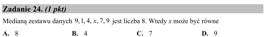 Zadanie 24: Mediana zestawu danych - matura matematyka 2015