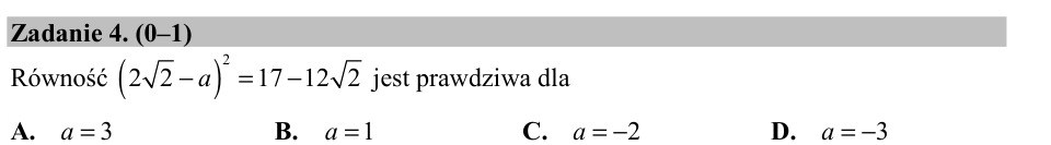 Zadanie 4: Parametr równości algebraicznej - matura matematyka 2016