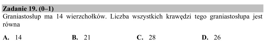 Zadanie 19: Liczba krawędzi graniastosłupa - matura matematyka 2017
