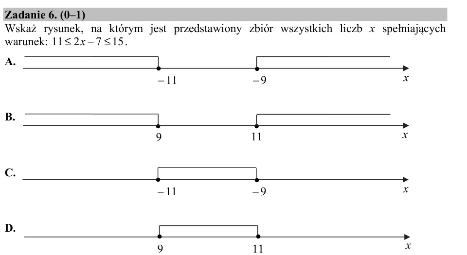 Zadanie 6: Zbiór rozwiązań podwójnej nierówności - matura matematyka 2017