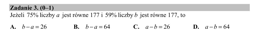 Zadanie 3: Różnica dwóch liczb - matura matematyka 2019