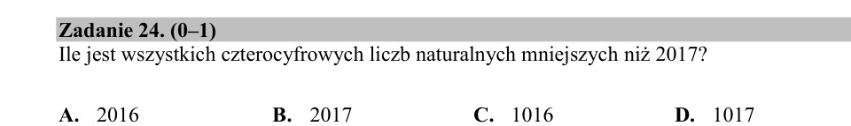Zadanie 24: Liczby mniejsze od 2017 - matura matematyka 2020