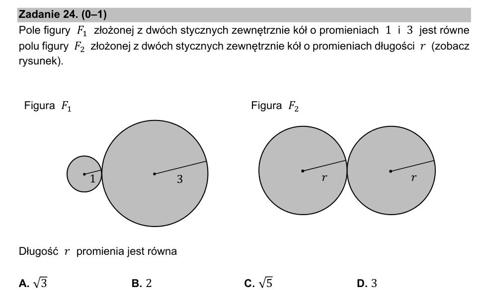 Zadanie 24: Promień kół stycznych - matura matematyka 2021