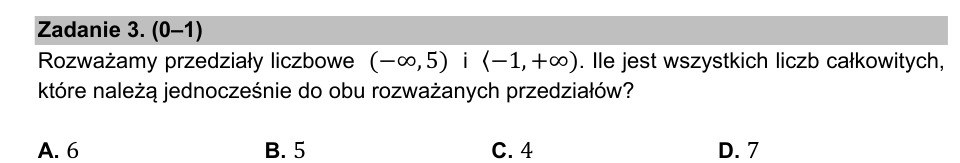 Zadanie 3: Liczby całkowite w przedziałach - matura matematyka 2021