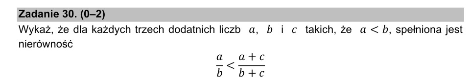 Zadanie 30: Nierówność dla trzech liczb - matura matematyka 2021