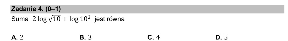 Zadanie 4: Suma dwóch logarytmów - matura matematyka 2021