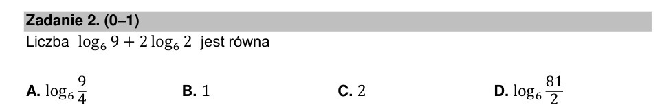 Zadanie 2: Suma logarytmów - matura matematyka 2021
