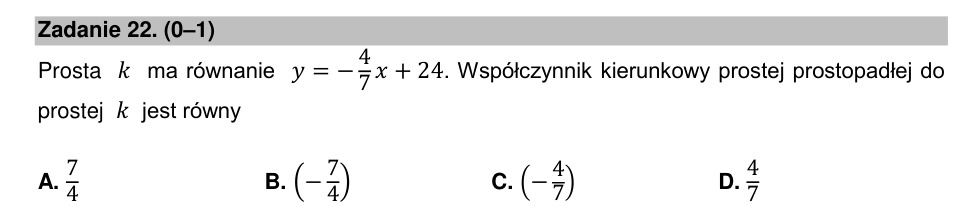 Zadanie 22: Prosta prostopadła - matura matematyka 2021