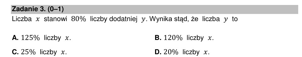 Zadanie 3: Procent liczby dodatniej - matura matematyka 2021