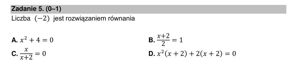 Zadanie 5: Rozwiązanie równania - matura matematyka 2021