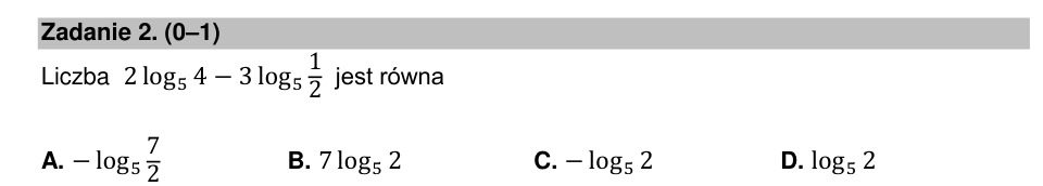 Zadanie 2: Różnica logarytmów - matura matematyka 2021