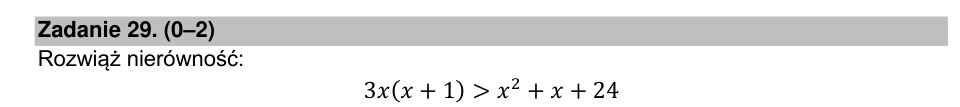 Zadanie 29: Nierówność kwadratowa - matura matematyka 2021