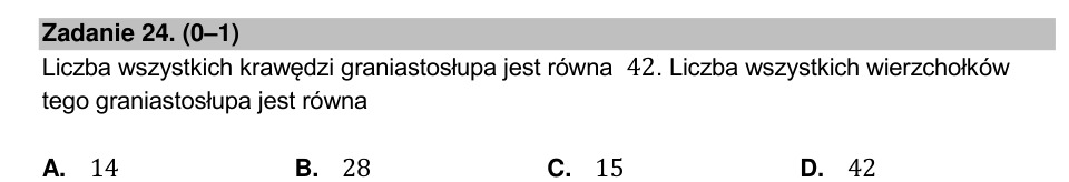 Zadanie 24: Wierzchołki graniastosłupa - matura matematyka 2022