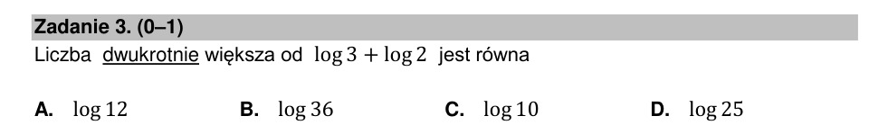 Zadanie 3: Podwojona suma logarytmów - matura matematyka 2022