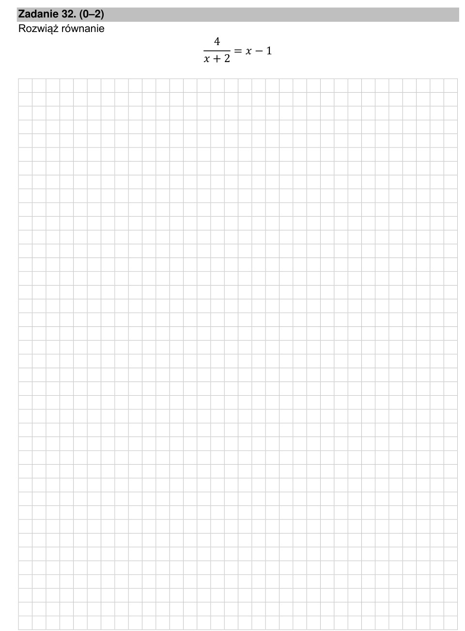 Zadanie 32: Rozwiązania równania wymiernego - matura matematyka 2022