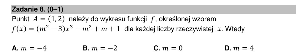 Zadanie 8: Parametr funkcji sześciennej - matura matematyka 2022