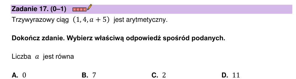 Zadanie 17: Wyraz ciągu arytmetycznego - matura matematyka 2023