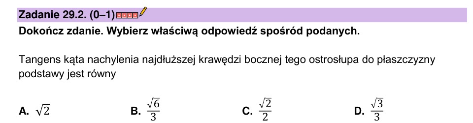 Zadanie 29.2: Tangens kąta nachylenia - matura matematyka 2023