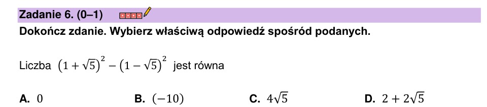 Zadanie 6: Kwadrat sumy i różnicy - matura matematyka 2023