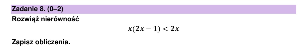 Zadanie 8: Nierówność kwadratowa - matura matematyka 2023